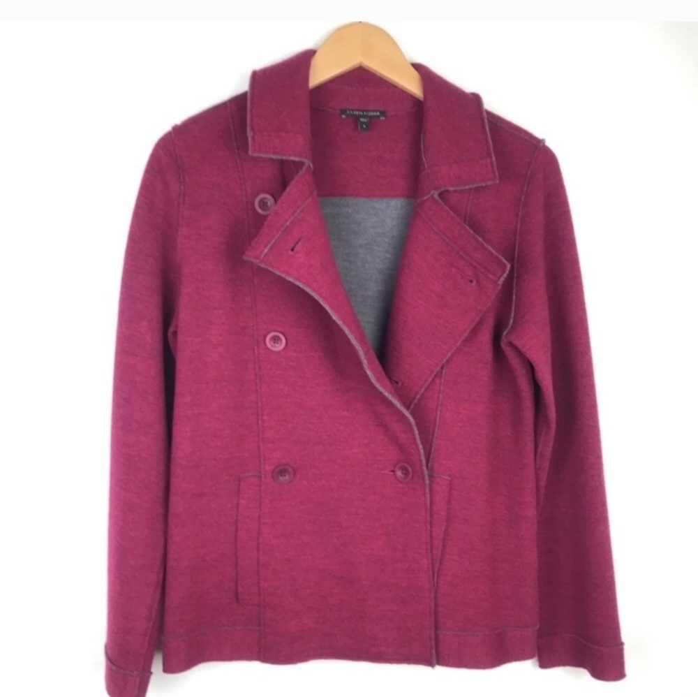 Eileen Fisher Wool Double Breasted Jacket